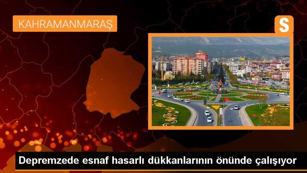 Depremzede esnaf hasarlı dükkanlarının önünde çalışıyor