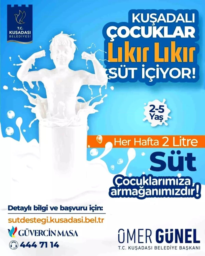 Kuşadası Belediyesi’nin süt desteği sürüyor
